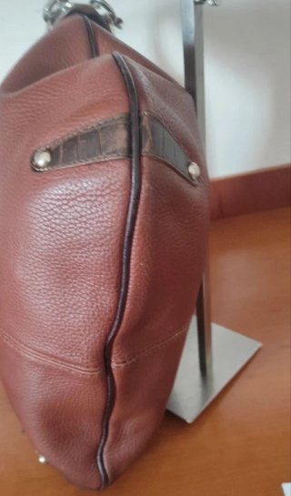 Borsa I Santi vera pelle marrone