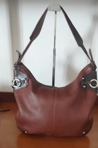 Borsa I Santi vera pelle marrone