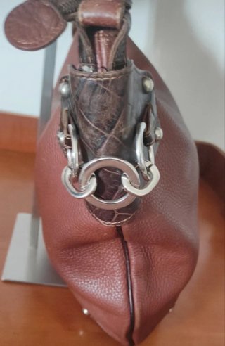 Borsa I Santi vera pelle marrone