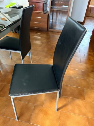 Mesa de comedor cristal y metal