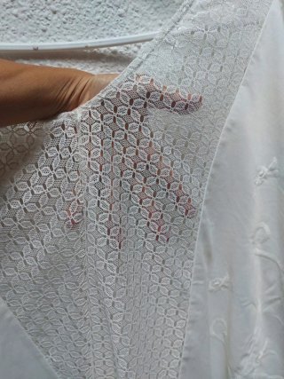 Blusa blanca de encaje talla única
