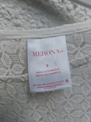 Blusa blanca de encaje talla única
