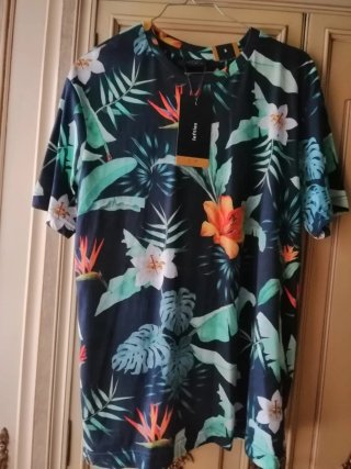 Camisa Hawaiana Estampada Flores