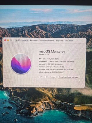 Imac 21.5" finales del 2015