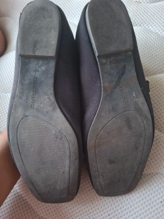 Zapatos planos negros con lazo y tira Stradivarius