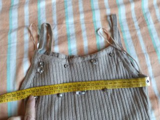 Tubino maglia con strass tg unica beige