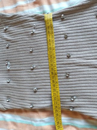 Tubino maglia con strass tg unica beige