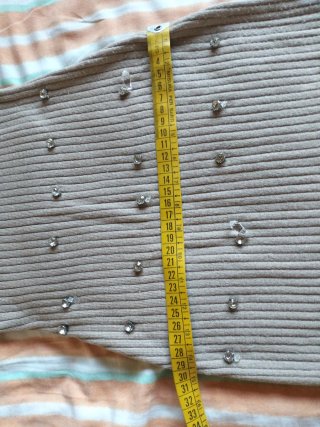 Tubino maglia con strass tg unica beige
