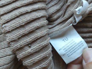 Tubino maglia con strass tg unica beige