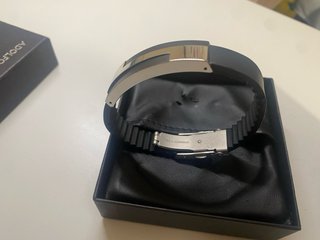 Pulsera Adolfo Domínguez Negra y Plateada