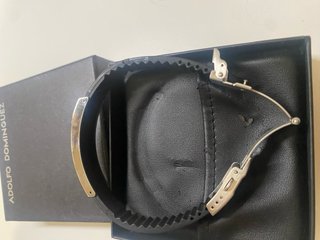 Pulsera Adolfo Domínguez Negra y Plateada