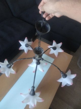Lámpara araña 6 luces efecto bronce