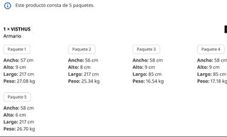Armario VISTHUS Ikea gris-blanco