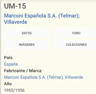 Radio antigua de válvulas Marconi UM-15