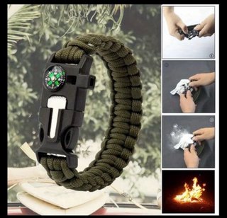 3 Pulseras Supervivencia 5 en 1 con Brújula