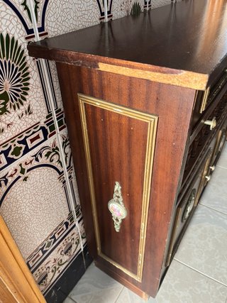 Taquillón consola madera y metal