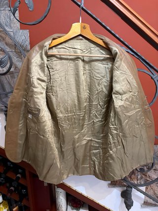 Giacca blazer vera pelle vintage marrone
