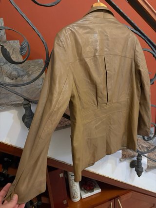 Giacca blazer vera pelle vintage marrone