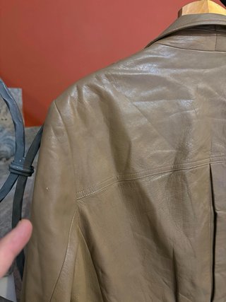Giacca blazer vera pelle vintage marrone