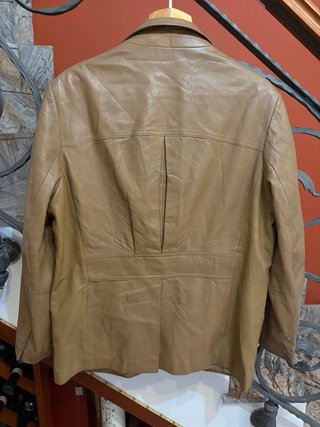 Giacca blazer vera pelle vintage marrone