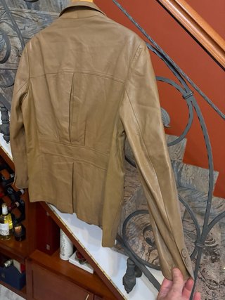 Giacca blazer vera pelle vintage marrone