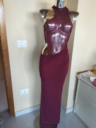 Abito elegante trasparente lungo XS-S