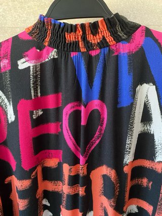 Vestido Desigual corto T.L negro multicolor