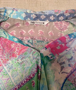 Camisa Zara Talla XXL | Estampado boho patchwork