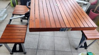 Mesa plegable madera exterior