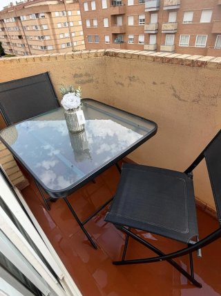 Conjunto mesa y sillas terraza plegables