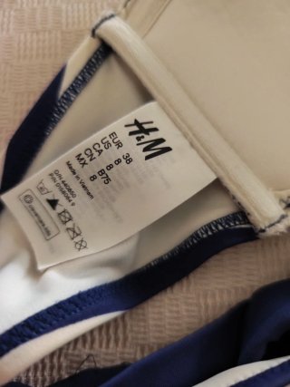 Bikini H&M Rayas Blanco y Azul T.36/38