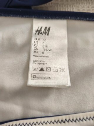 Bikini H&M Rayas Blanco y Azul T.36/38