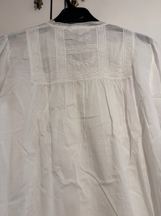 Blusa Zara puntilla blanca talla única