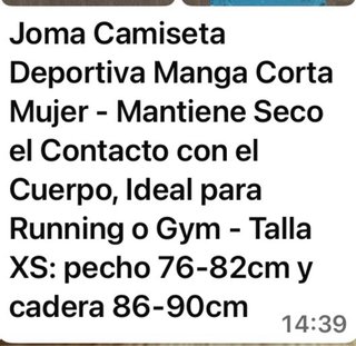 Camiseta Deportiva Joma Manga Corta Mujer XS