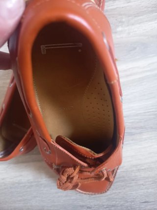 Zapatos náuticos de cuero naranja