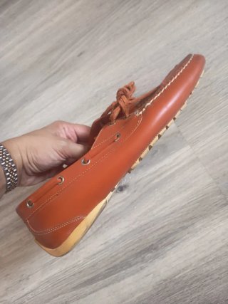 Zapatos náuticos de cuero naranja
