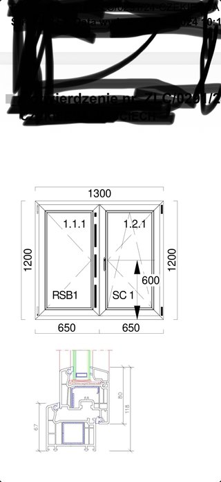 Ventana PVC 1300x1200 mm