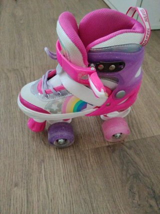 Patines 4 Ruedas Niña Luces Arcoíris talla 28-31