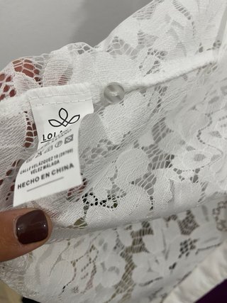 Camisa Lola Casademunt Encaje Blanca Talla M