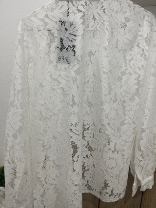 Camisa Lola Casademunt Encaje Blanca Talla M