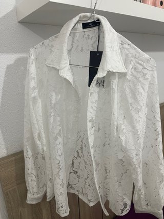 Camisa Lola Casademunt Encaje Blanca Talla M