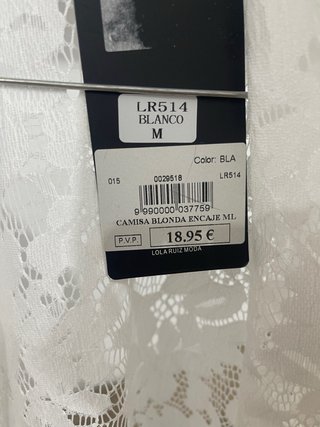 Camisa Lola Casademunt Encaje Blanca Talla M