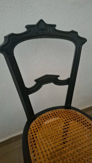 Juego de 2 sillas antiguas con cojines