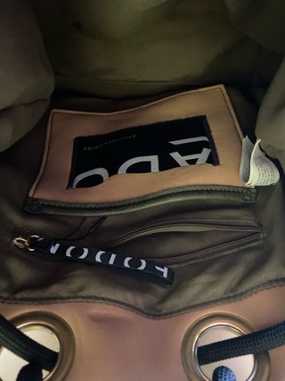 Bolso Adolfo Dominguez marrón y dorado
