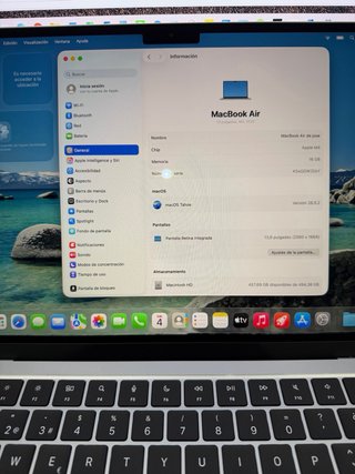 MacBook Air 13,6¨/M4//16GB Memoria/512GB capacidad