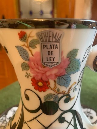 Jarra y plato Bohemia Plata de Ley