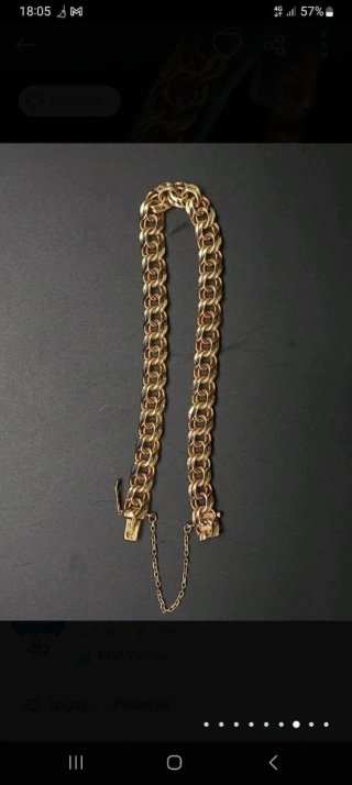 Pulsera Oro 18k Barbada Doble 22.17gr 21cm