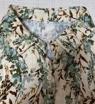 Vestido camisero estampado flores Talla S | Verde
