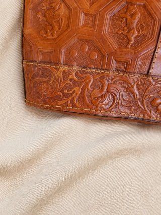 Borsa cuoio artigianale anni '70 Toscana