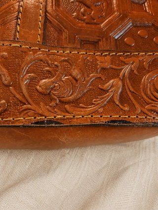 Borsa cuoio artigianale anni '70 Toscana